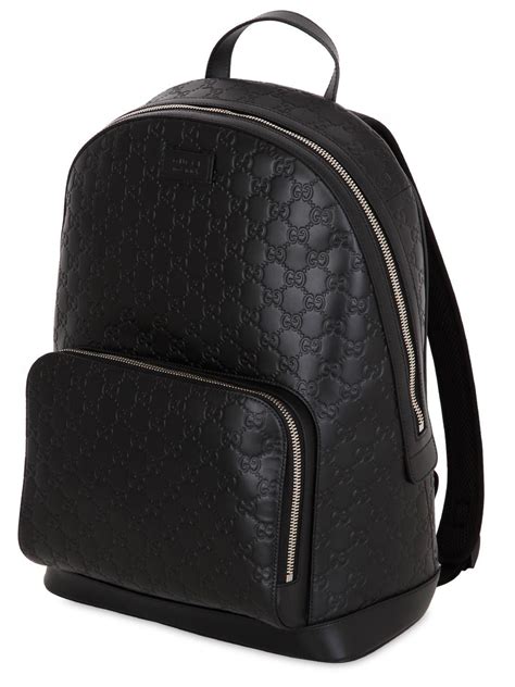 gucci embossed leather backpack|Gucci signature leather backpack.